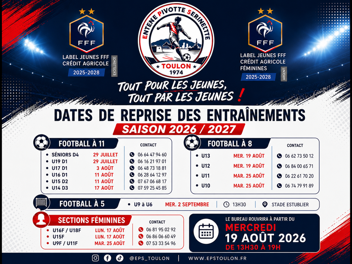 Reprise des entraînements – Saison 2026/2027