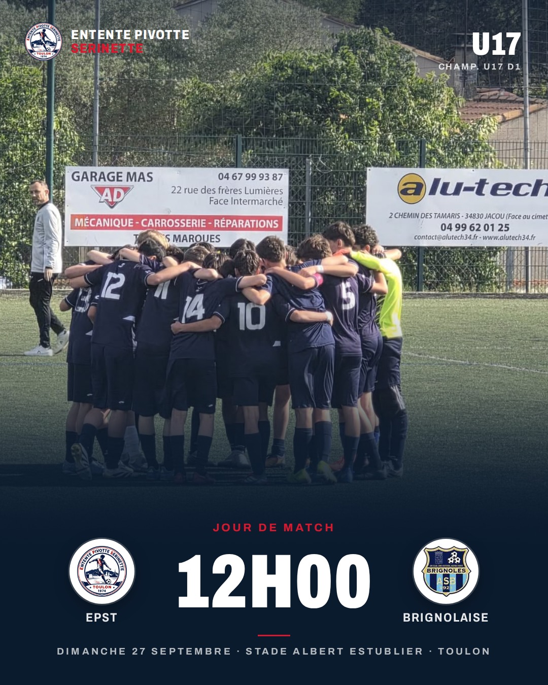 U17 : premier match de championnat dimanche, venez les soutenir !